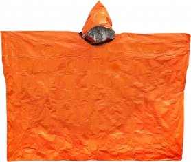 Poncho impermeable - Poncho de lluvia exterior con capucha térmico reutilizable - Color naranja