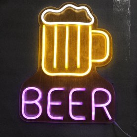 LED informačný nápis BEER (Pohár piva)