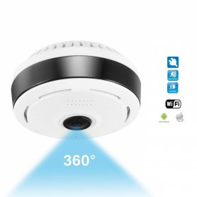 360 ° panorama-WiFi-kamera med HD-upplösning + IR-LED