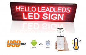 Stor WiFi LED-panel + USB + temperatursensor - röd 104 cm x 40 cm