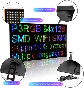 Программируемая светодиодная панель для WiFi, цветная RGB - 20x39 см с подставкой
