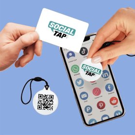 NFC visitkort elektroniskt - tryck på telefonkort för nycklar som hänge/kort - SOCIAL TAP