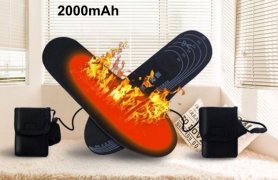 Plantillas de botas con calefacción, batería recargable de 2000 mAh, talla de zapato EUR 36-46