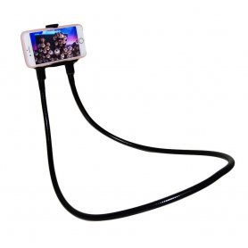 Soporte para teléfono para el cuello alrededor del cuello - soporte para teléfono móvil para el cuello perezoso - 3 en 1 flexible y giratorio en 360 °