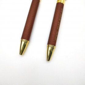 Leather pen - Luxury gold pen exclusive design with a leather surface