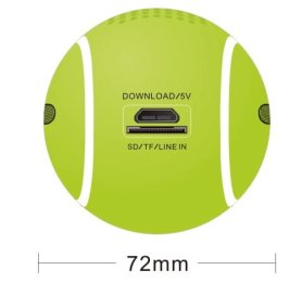 Tennisball - Mini bluetooth høyttaler + støtte for micro SD-kort - 1x3W