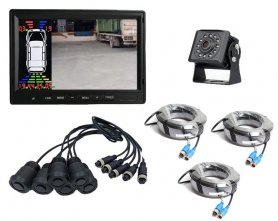 Conjunto de aparcamiento Monitor LCD de 7" + 1x cámara HD con IR + 6x sensor de aparcamiento