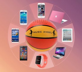 Mini bluetooth speaker for mobile phone - basketball ball 1x3W