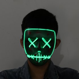 Mască de Halloween Purge LED - verde