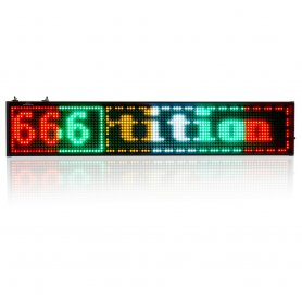 Programozható LED kijelző 50 cm x 9,6 cm-es 4 színben - piros, zöld, sárga, fehér