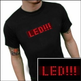 LED T-shirt with scrooling display - red