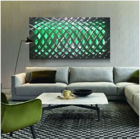 Grafica in metallo per parete 3D - Telecomando cambia colore RGB retroilluminato a LED - FUTURE 50x100cm