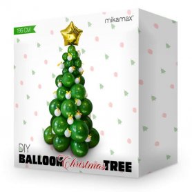 Balongtre – oppblåsbart ballongjuletre (66 juleballonger) – Hvit/grønn opptil 195 cm