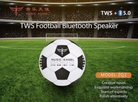 Bärbar bluetooth-högtalare för smartphone - fotboll 2x3W