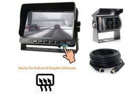 Backkameraset - DEFROST HD-kamera med uppvärmning upp till -40°C + 18 IR-lysdioder + 7" monitor