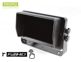 Peka på 7 "HD-skärm för backkameror + 4 FULL HD-ingångar