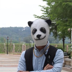 Mască Panda - Mască de față/cap din silicon pentru copii și adulți
