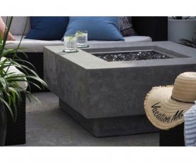 Уличный камин + стол (роскошные газовые камины на террасе) из монолитного бетона