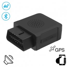 OBD GPS bilsökare 4G med högtalare + tvåvägskommunikation + röstlyssning