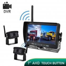 WiFi-Rückfahrset AHD mit Aufzeichnung auf SD - 1x AHD-WLAN-Kamera IP69 + 7" LCD-DVR-Monitor