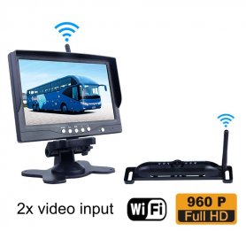 Kit de cámara de marcha atrás WiFi - monitor de 7 "+ cámara de coche FULL HD con LED IR 5x para visión nocturna