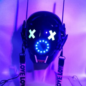 LED Rave kaciga - Cyberpunk Party 4000 s 12 višebojnih LED dioda