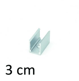3 cm - Aluminium-Montageleitschiene für LED-Lichtleisten