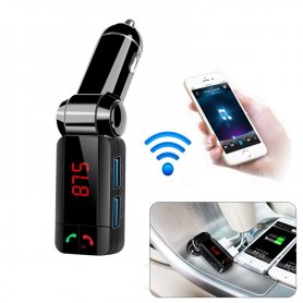 FM transmițător inovatoare cu setul Mâini libere Bluetooth + 2x încărcător USB și player MP3 / WMA