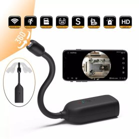 Kamera Pinhole Panoramika 360° Gooseneck li jdur b'WiFi P2P b'1080P HD + Siren