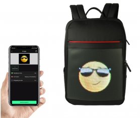 LED pametni ruksak s mogućnošću programiranja animacije ili teksta s LED zaslonom 24x24 cm (upravljanje putem pametnog telefona)
