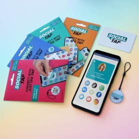 Электронная визитная карточка NFC - нажмите на телефонные карты для ключей в качестве кулона/карты - SOCIAL TAP