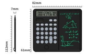 Napelemes számológép 6,5" + LCD tábla jegyzettömbként + toll íráshoz