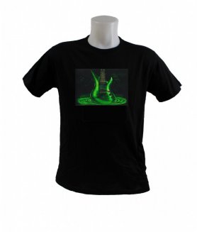 Camiseta sensible al sonido - Guitarra verde