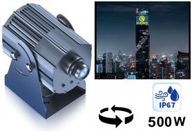 Προβολέας λογότυπου Gobo εξωτερικού χώρου IP67 – προβολή σε κτίρια / τοίχους - 500W διαφήμιση με φως LED έως 200M