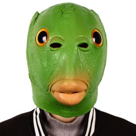 Pește verde - mască amuzantă din silicon pentru copii și adulți