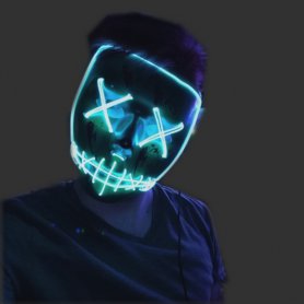 Purge halloween mask - LED ljusblå