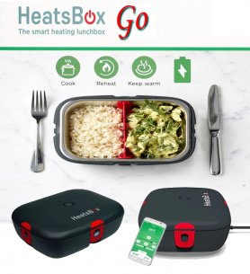 Elektrisk termisk matboks - batteridrevet bærbar oppvarmet boks (mobilapp) - HeatsBox GO