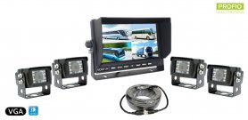 VGA parkolórendszer 7 "LCD monitor + 4x vízálló, 150 ° -os szögű kamera