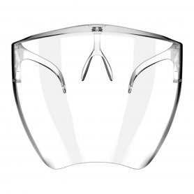 Polycarbonate protective full face mask with a grip onto the nose