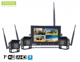 Hátrameneti kamera vezeték nélküli kijelzővel AHD WiFi SET 1x 7 "AHD monitor + 3x HD kamera