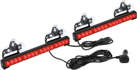 Luces azules y rojas para coche - luces intermitentes de emergencia estroboscópicas 32 LED (64W) - multicolor 42cm x 2 uds.