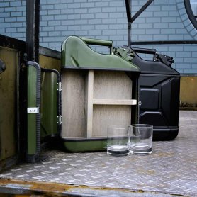 JERRYCAN - canister minibar in 10L can + 2 whiskey glasses