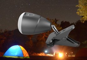 Outdoor LED light with a clip - powered by 5000 mAh battery