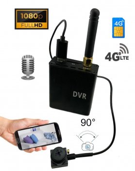 4G gombos kamera FULL HD 90°-os szöggel + audio - DVR modul ÉLŐ átvitel 3G/4G SIM támogatással