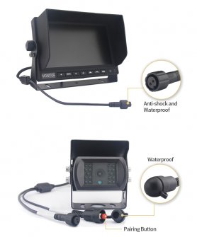 Backkamera med trådlös AHD WiFi SET 1x 7 "AHD-skärm + 1x HD-kamera