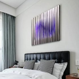 Arte della parete in metallo 3D - Dipinti in metallo unici - Retroilluminazione a LED RGB 20 colori - Strisce 50x50 cm