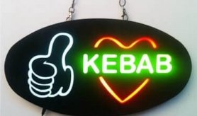 LED-panelkort "KEBAB" skylt 43 cm x 23 cm
