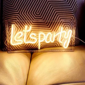 LETS PARTY - LED neónová reklama nápis neon logo svietiace