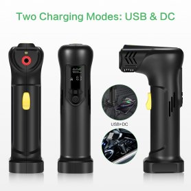 Universal USB smart pumpe - bil, sykkel, oppblåsbar + LED-lys + Powerbank