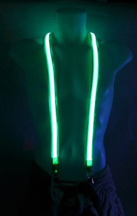 Party LED clignotant hommes bretelles - vert